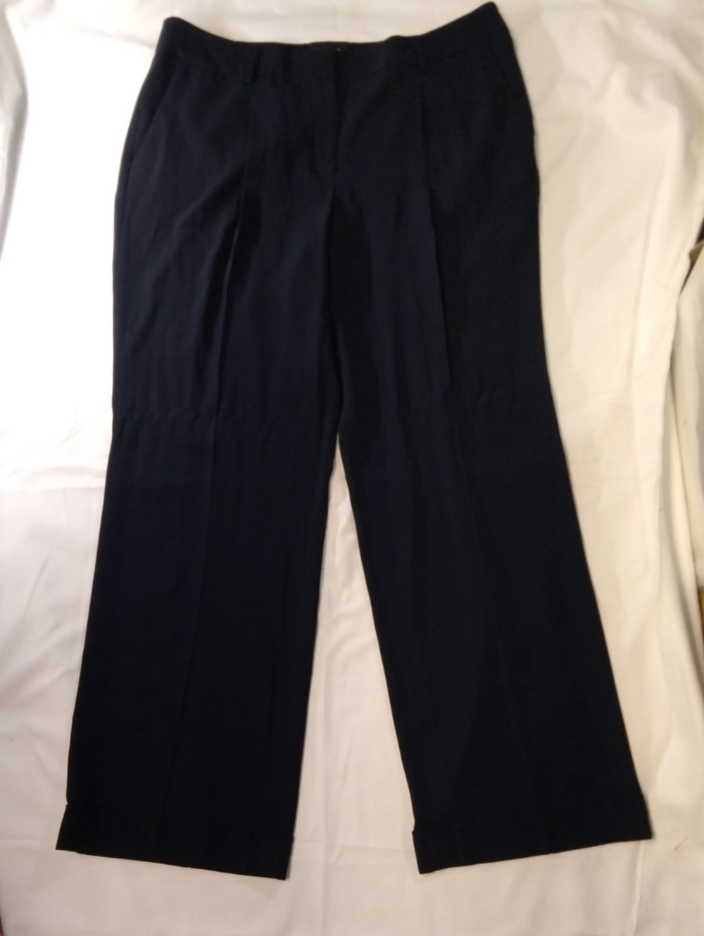 Jones New York Black Cuffed Wide-Leg Dress Pants 12